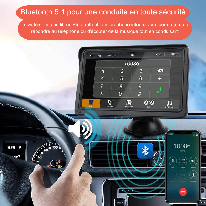 Écran Carplay et Android Auto tactile Bluetooth