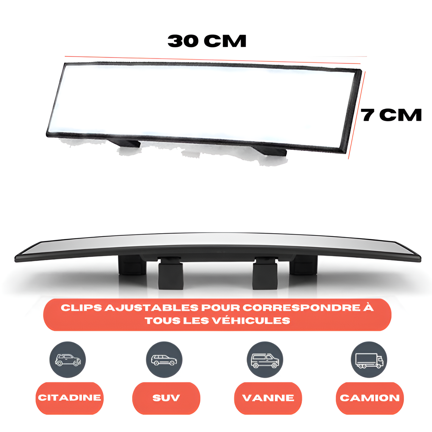 Miroir central grand angle