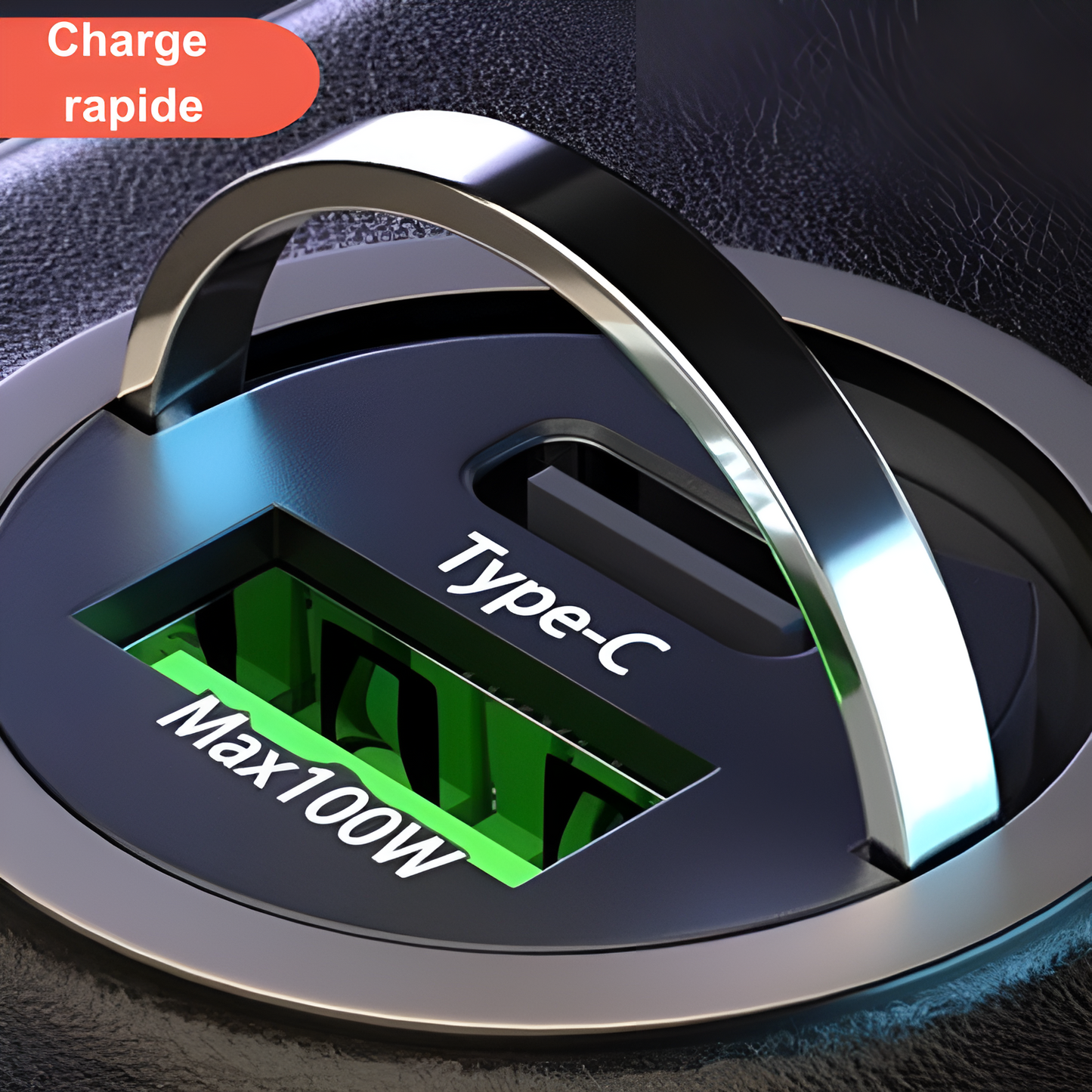Port de recharge rapide allume cigare USB Type C + USB