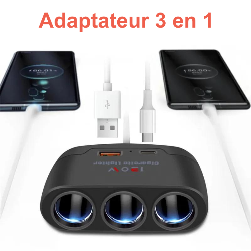 Adaptateur allume-cigare multiprise