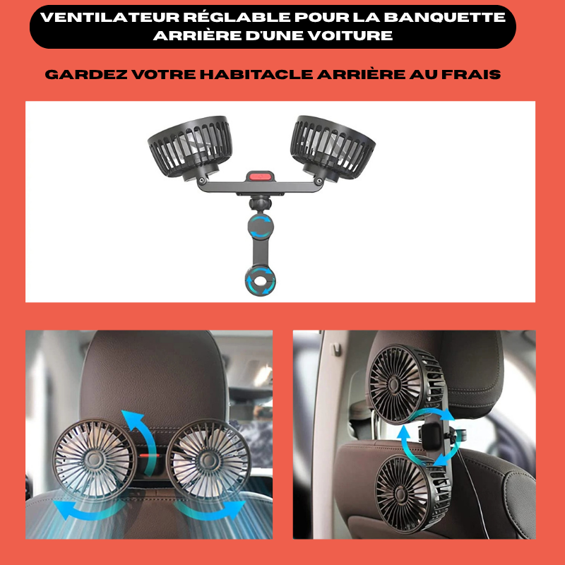 Ventilateur d'arrière de voiture 360°